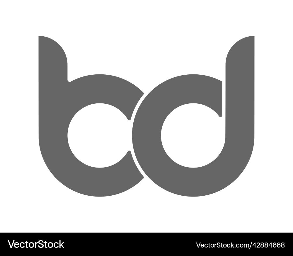 Circular combination of lowercase letters b and d Circular combination of lowercase letters b and d vector image