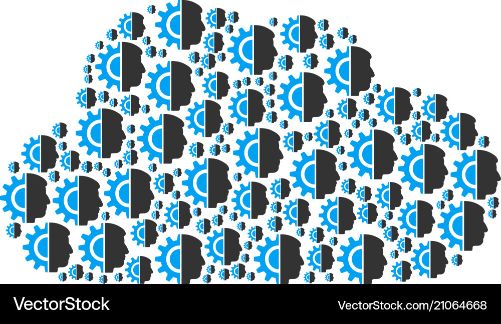 Cloud figure of android robotics icons Cloud figure of android robotics icons vector image