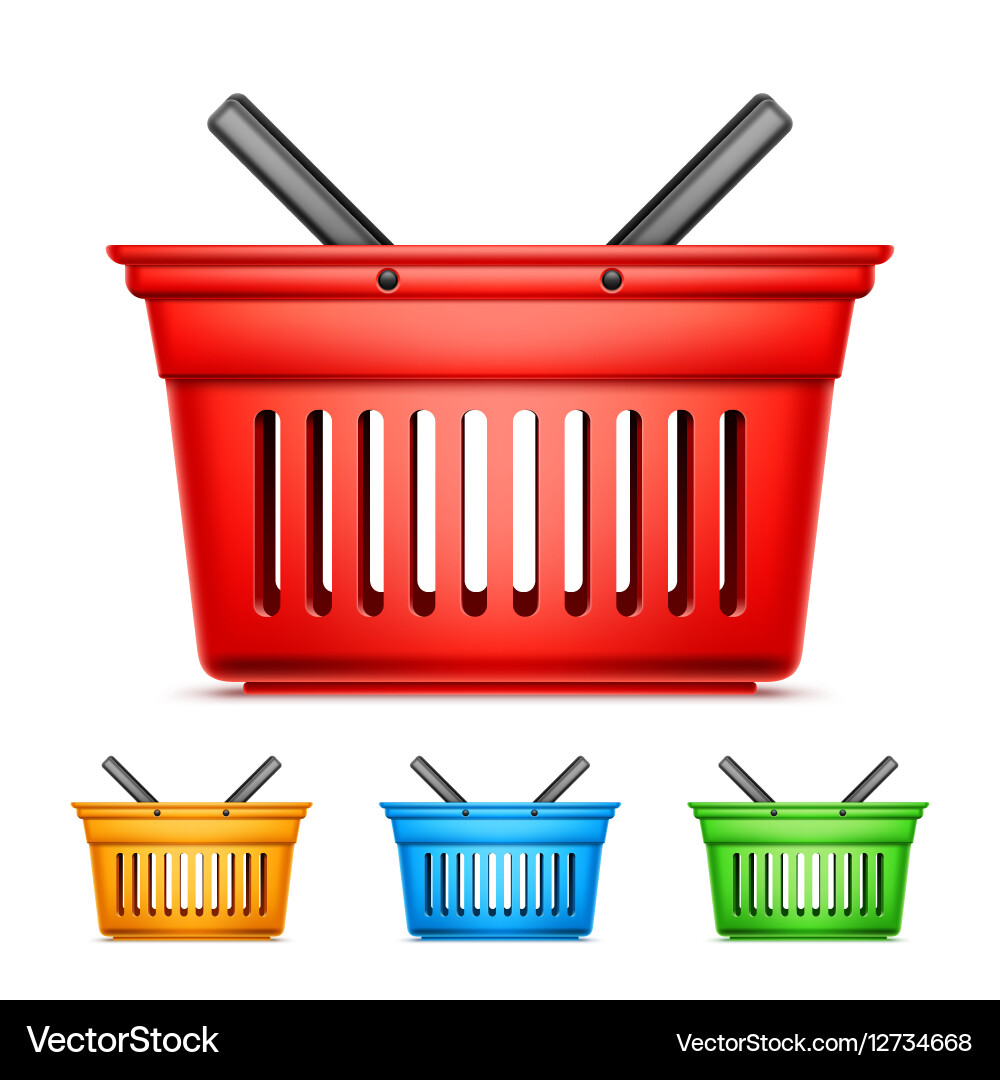 Colorful Shopping Baskets Vector Image