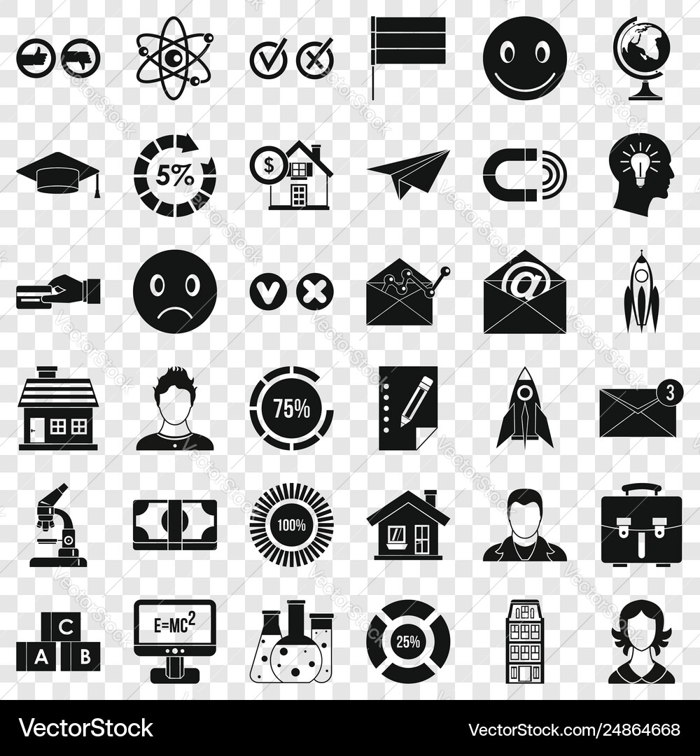 Elearning icons set simple style Vector Image