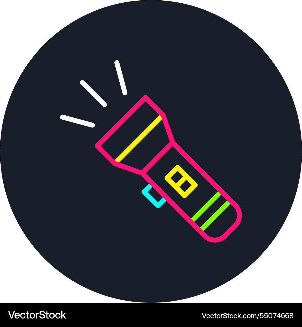 Flashlight line multi color icon Vector Image
