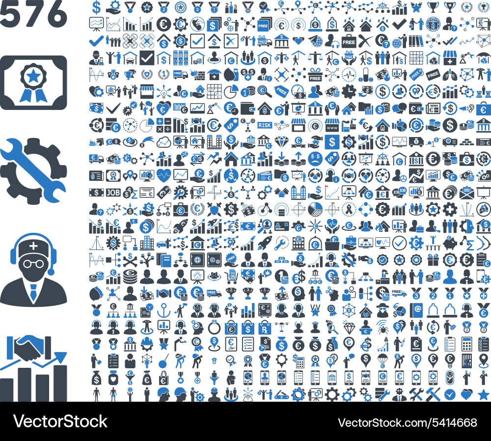 Flat Toolbar Icon Set - 576 Icons Vektorbild