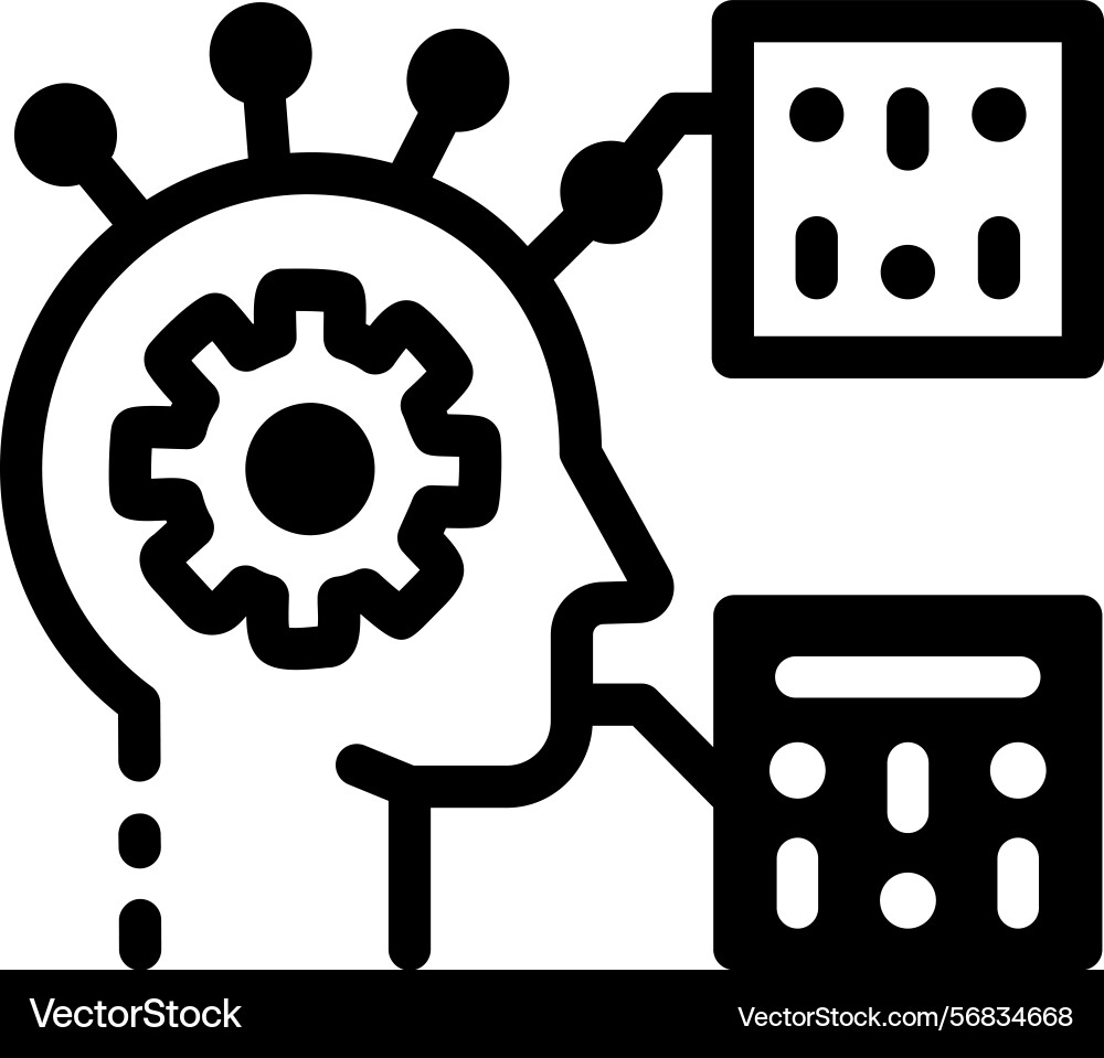 Glyph icon of machine learning algorithm concept Vector Image