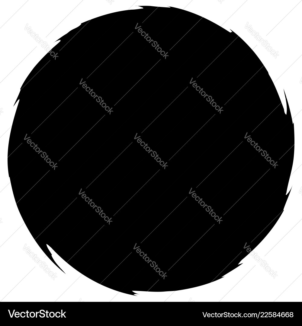 Grungy smeared circle abstract splash shape vector image