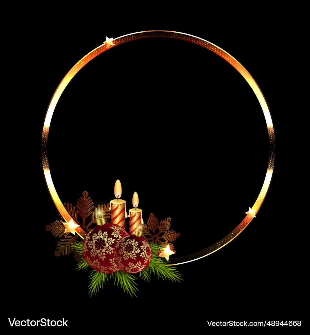 Isolated christmas design element round frame vector image