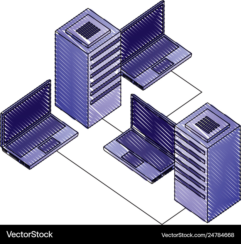Laptops Computer und Server mit Schaltung Laptops Computer und Server mit Schaltung vektorbild