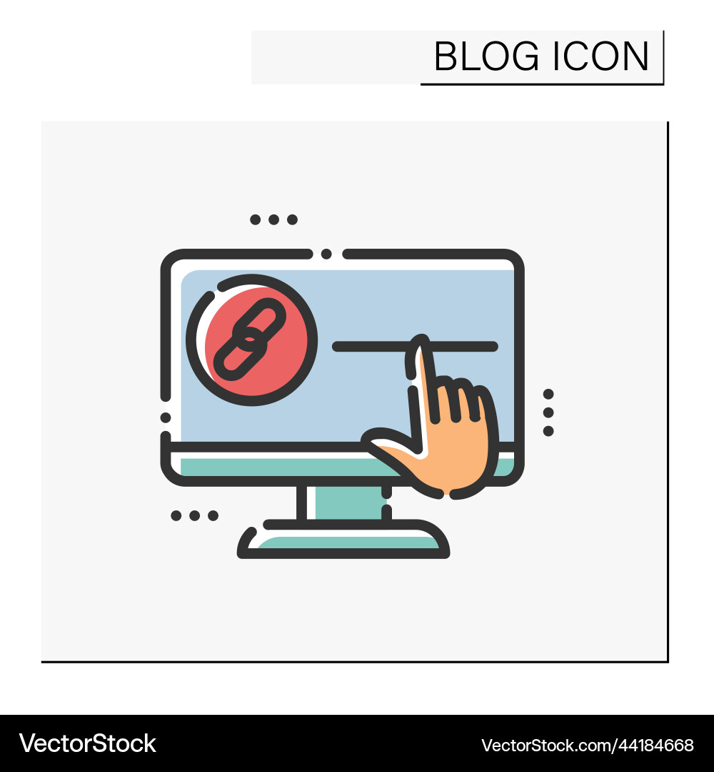 Link Color Icon - Hyperlink Chain vector image