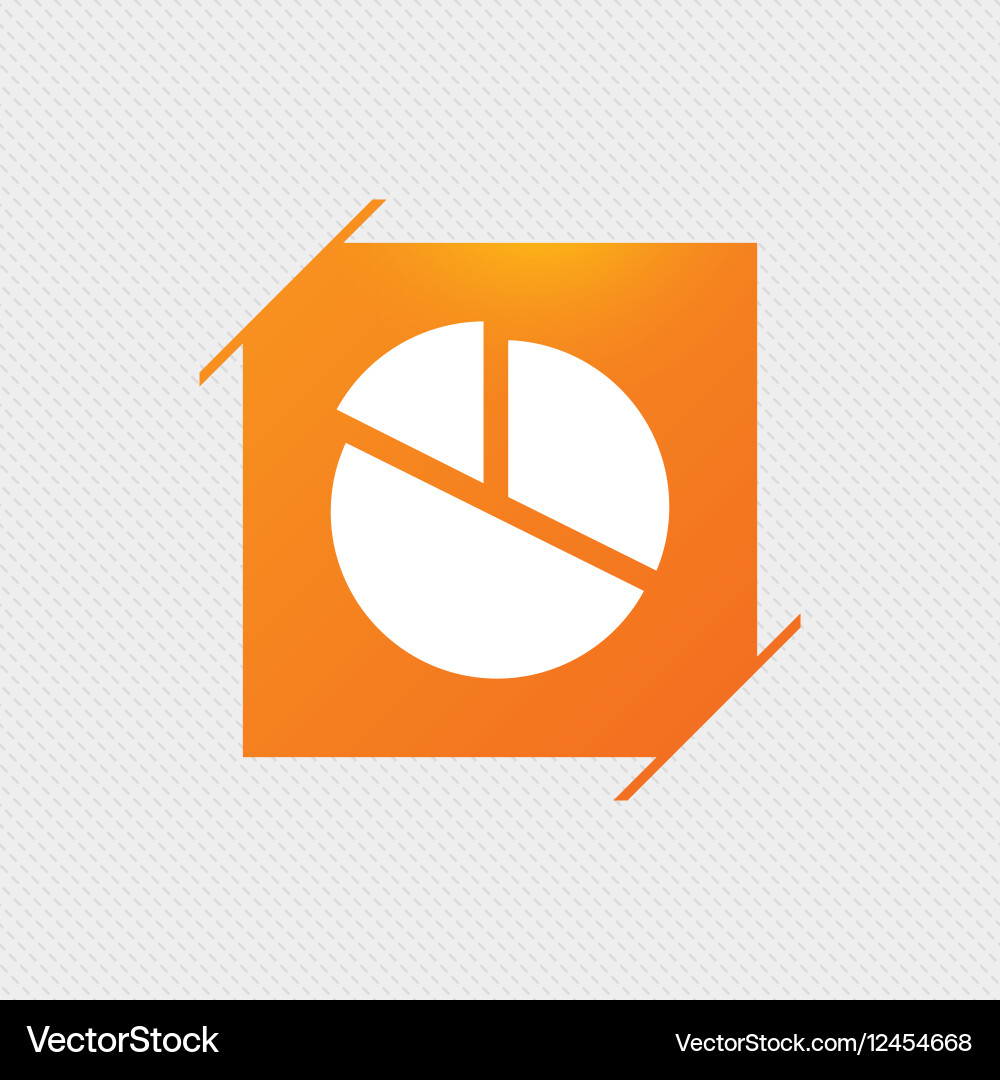 Pie chart graph sign icon diagram button Vector Image