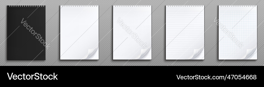 Realistic set of notebook mockups Realistic set of notebook mockups vector image