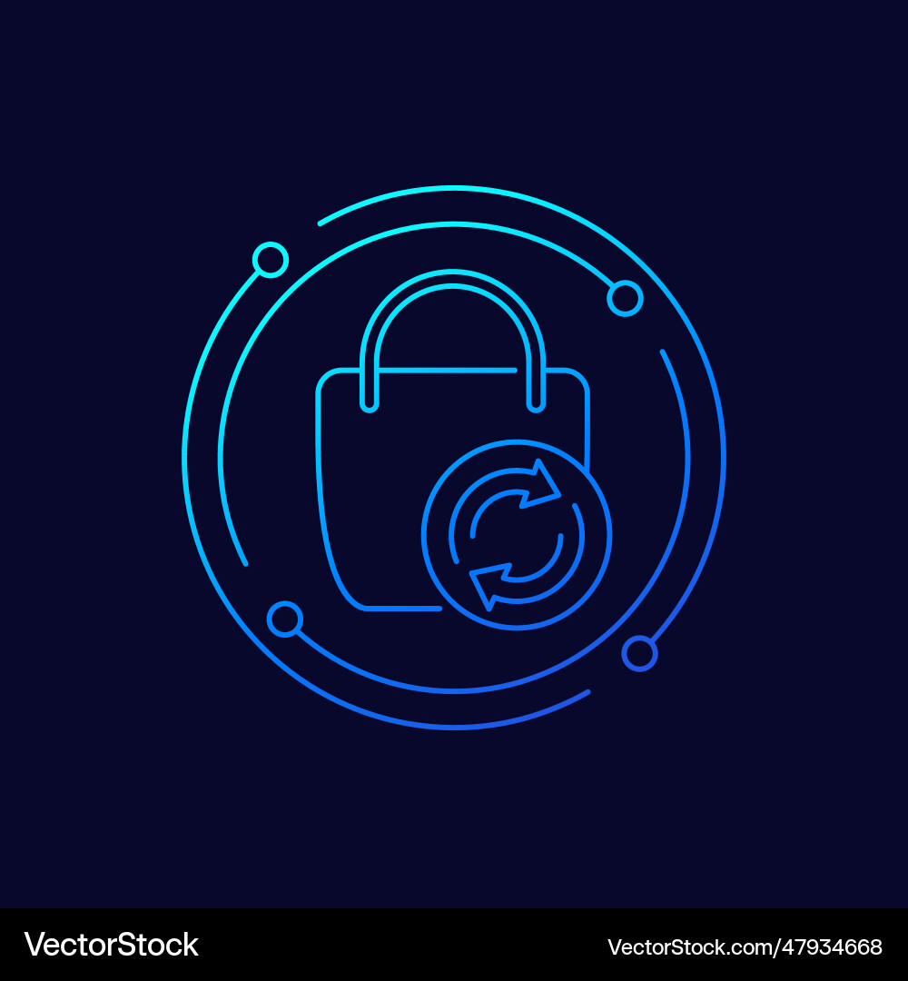 Return policy icon linear design vector image