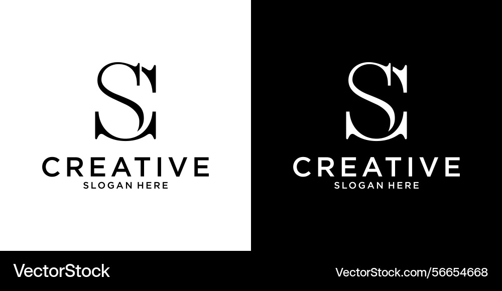 Sc or cs initial letter logo design monogram Sc or cs initial letter logo design monogram vector image