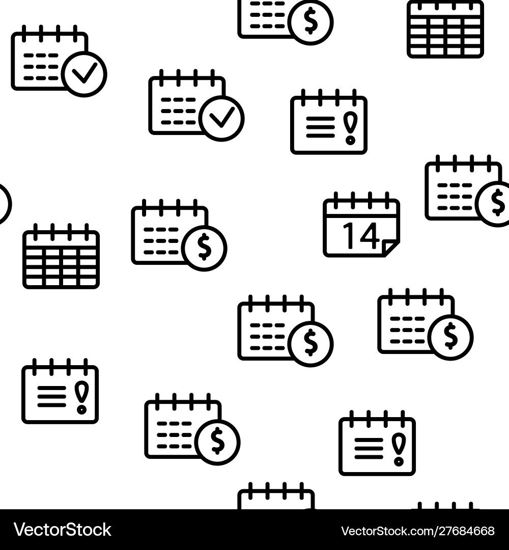 Schedule seamless pattern Schedule seamless pattern vector image