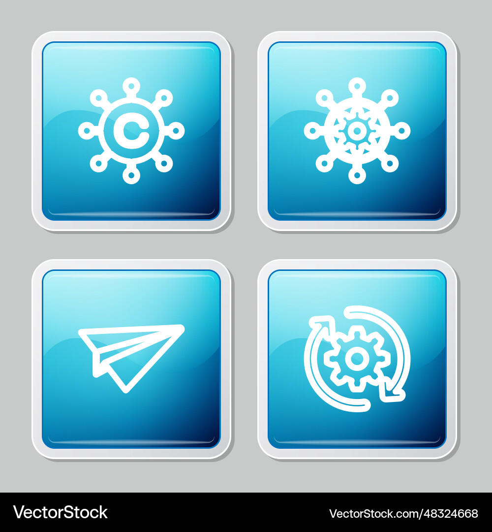 Set line copywriting network project management Set line copywriting network project management vector image