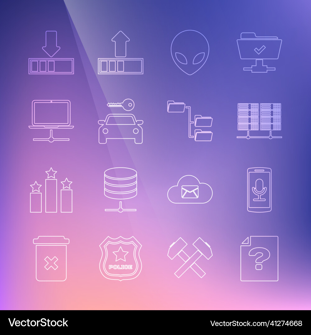 Set line unknown document mobile recording Set line unknown document mobile recording Vector Image