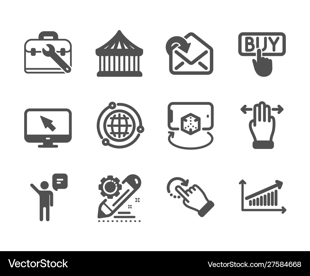 Set technology icons such as agent chart Vector Image