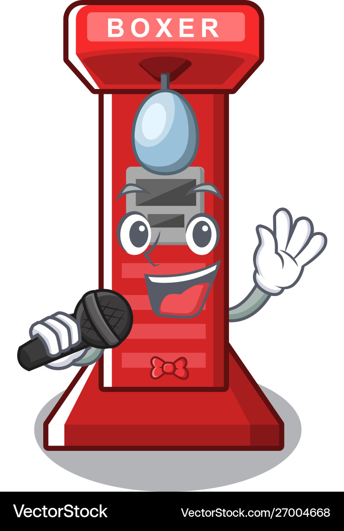 Singing boxing game machine in character Singing boxing game machine in character Vector Image