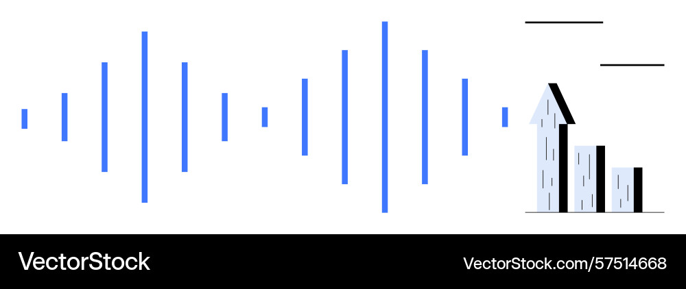 Soundwave pattern with bar graph highlighting vector image