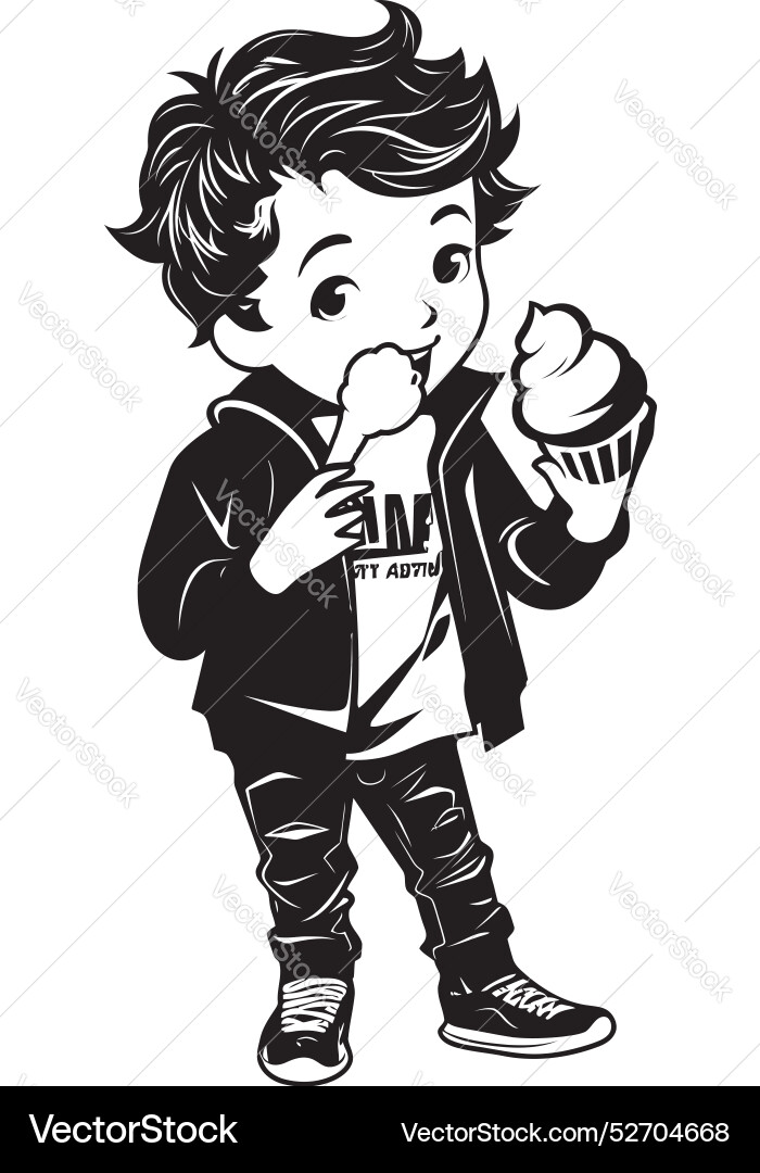 Sweet Surprises Design Of A Boy And His Frozen Vector Image Sweet Surprises Design Of A Boy And His Frozen Vector Image