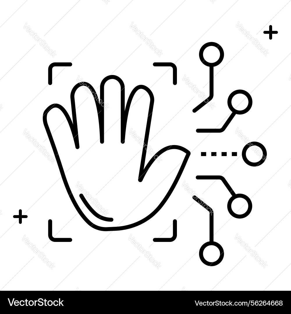 Touchless hand detection sensor technology icon vector image