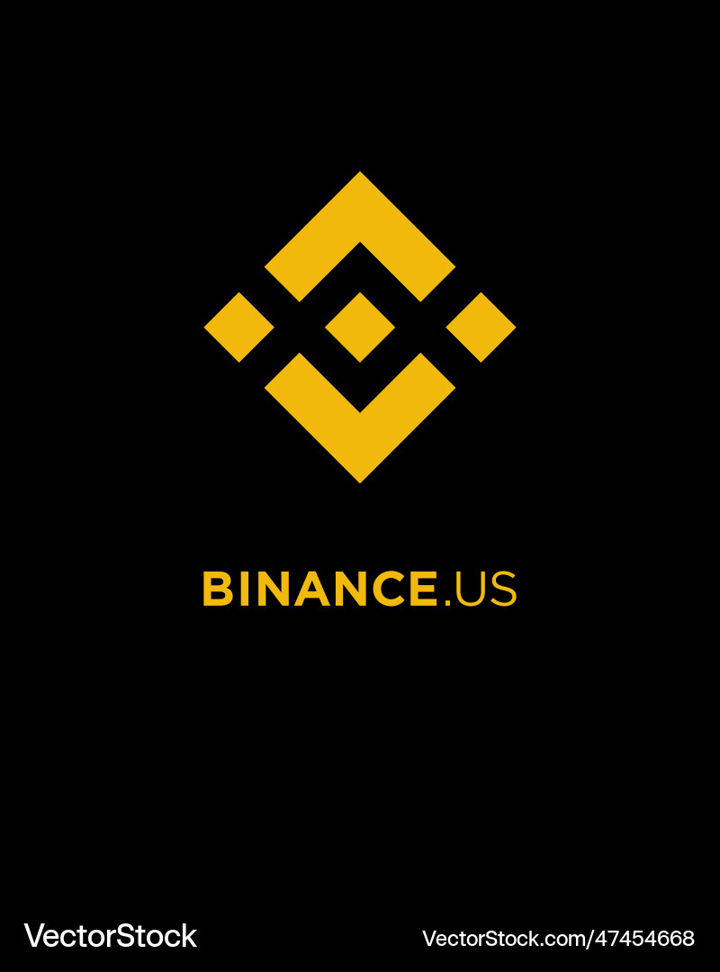 Yellow binance us icon isolated on black – Royalty-Free Vector | VectorStock