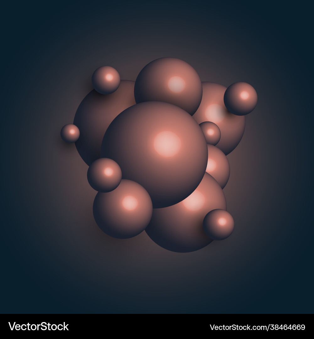 Abstract 3d realistic group spheres structure Abstract 3d realistic group spheres structure Vector Image
