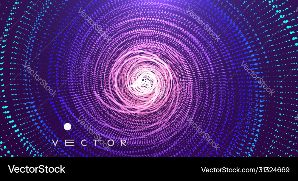 Array with dynamic particles swirl connected Vector Image