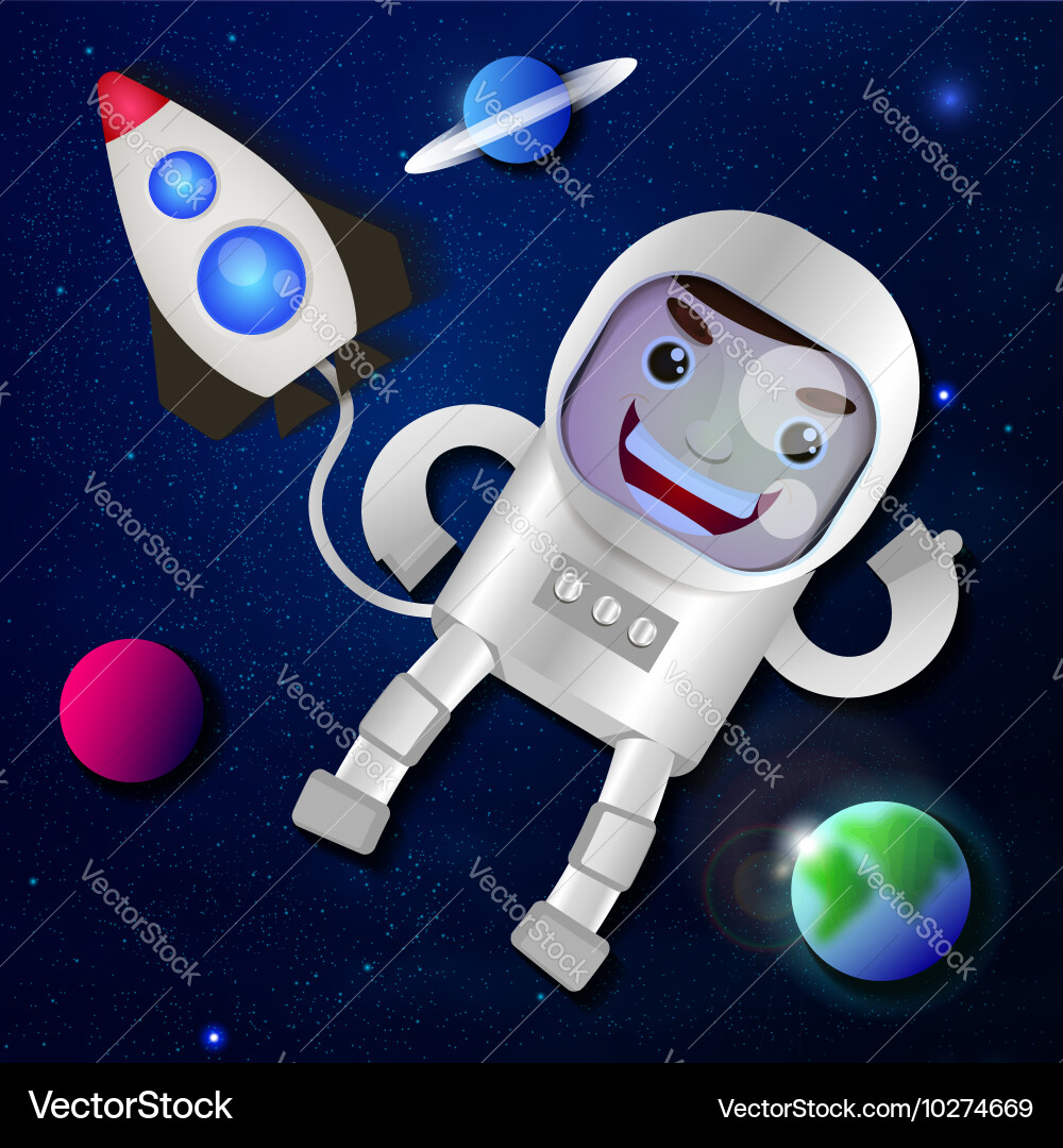 Astronaut in outer space Vector Image