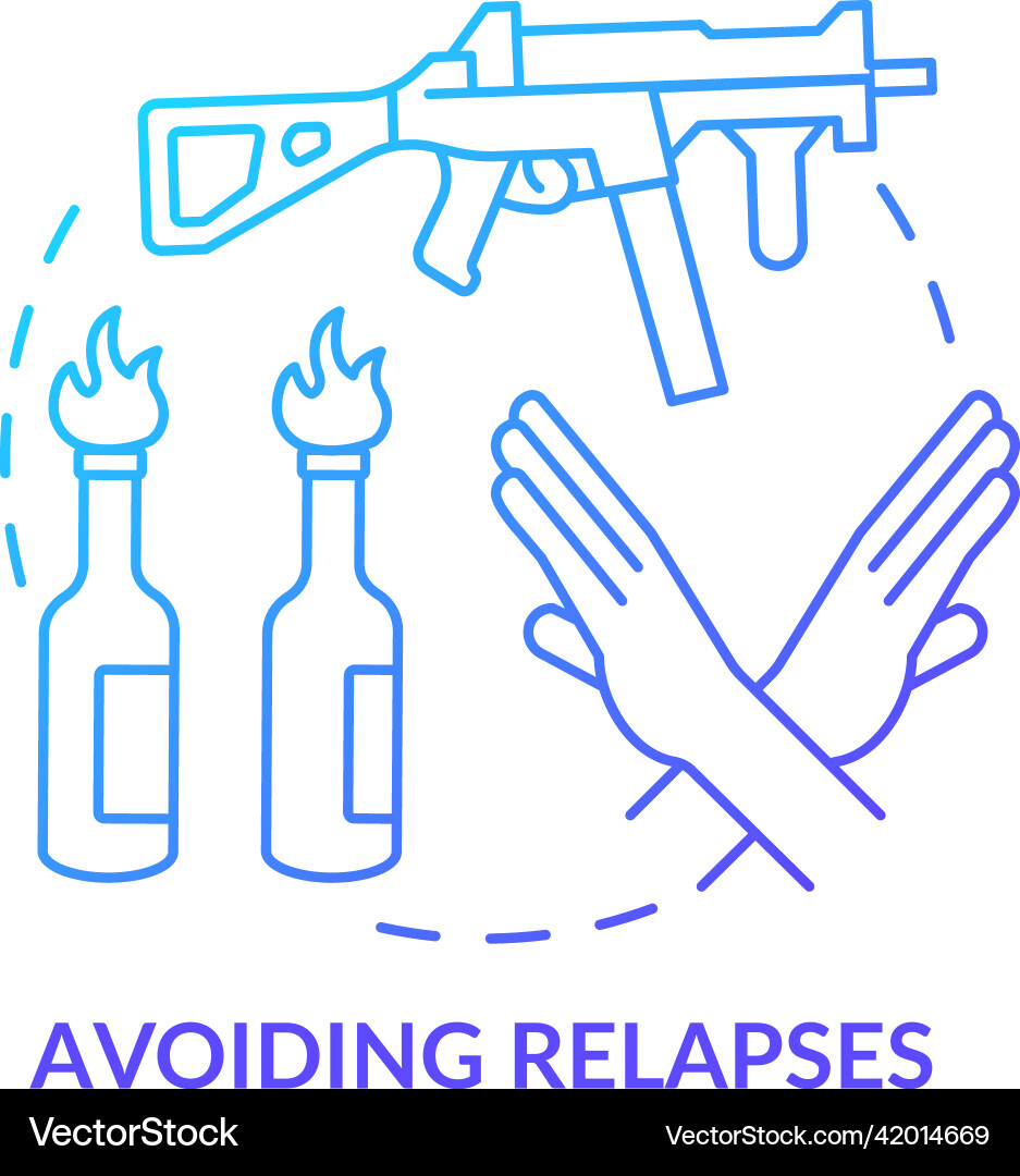 Avoiding relapses blue gradient concept icon Avoiding relapses blue gradient concept icon vector image