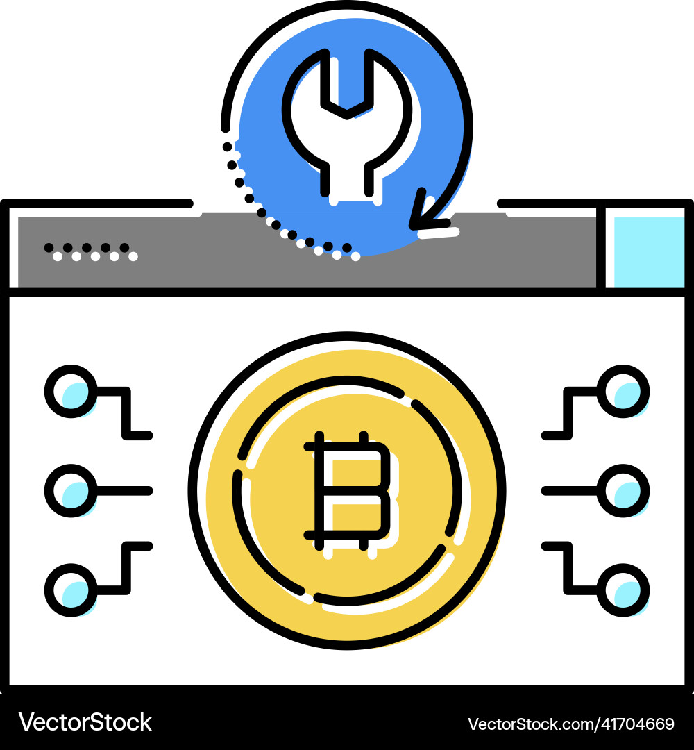Bitcoin recovery services color icon – Royalty-Free Vector | VectorStock