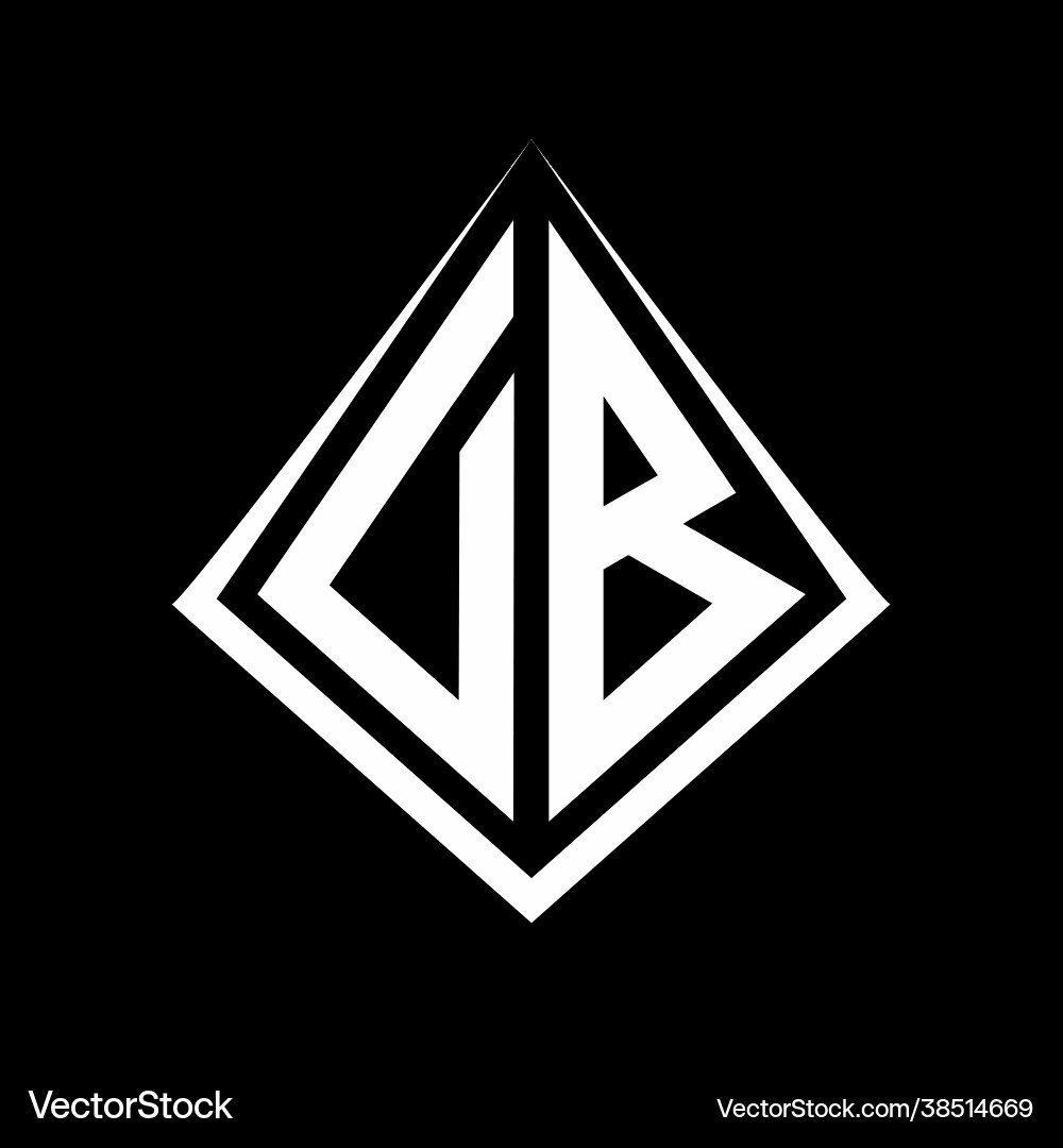 Db logo letters monogram with prisma shape design Db logo letters monogram with prisma shape design vector image