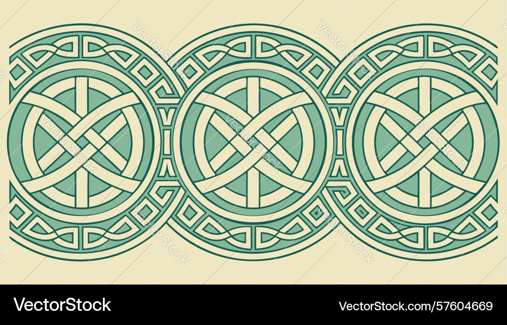 Interconnected circular celtic knot pattern Vector Image