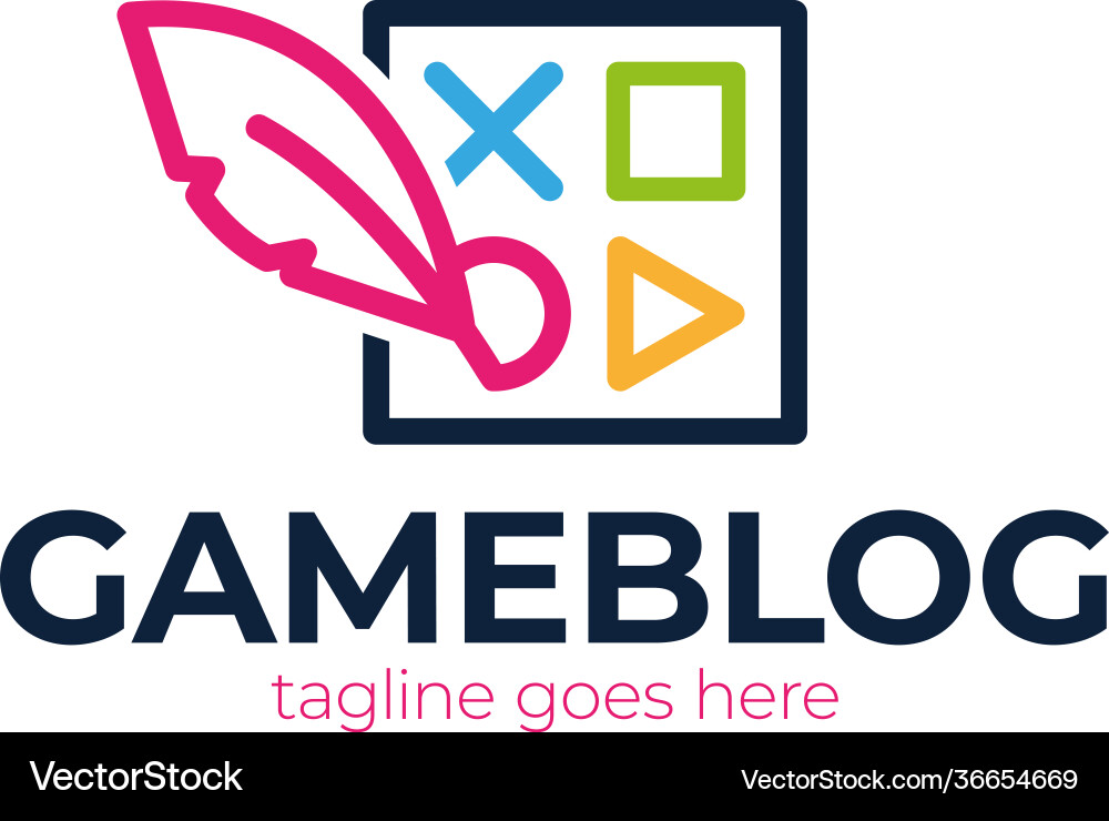 Joystick feather or device controller logo game Joystick feather or device controller logo game vector image