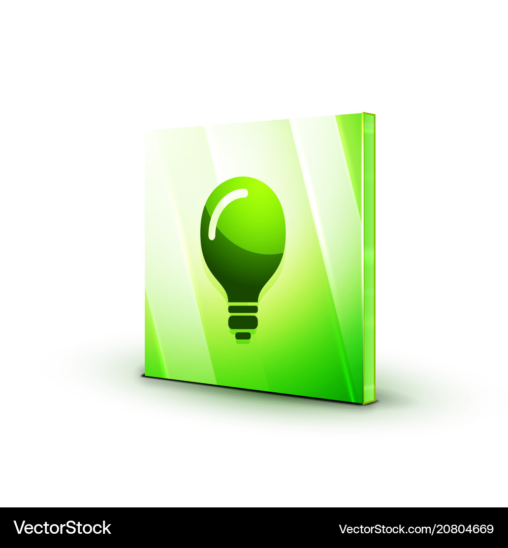 Light bulb new idea concept web button Vector Image