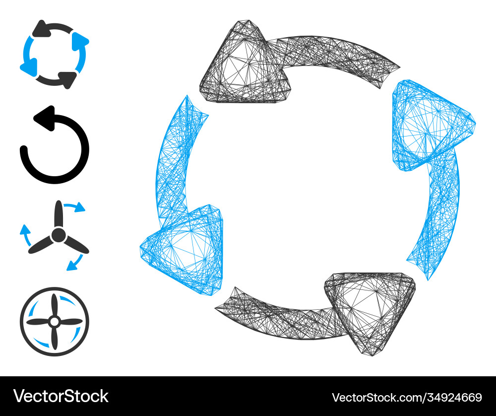Net rotate cw mesh Vector Image