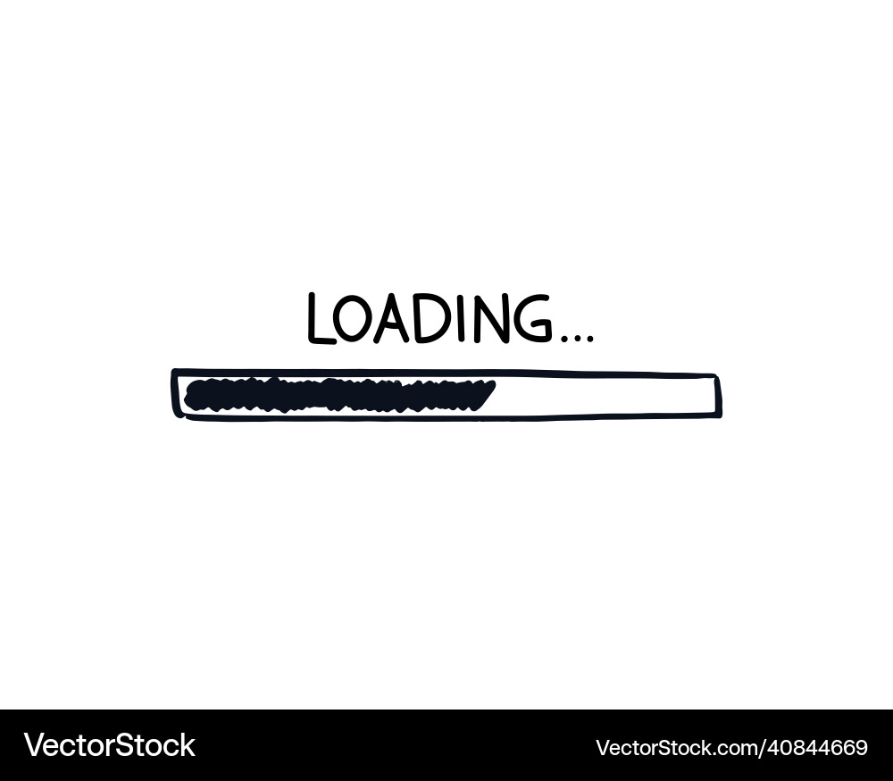 Rectangular loading bar sketch doodle download Rectangular loading bar sketch doodle download vector image