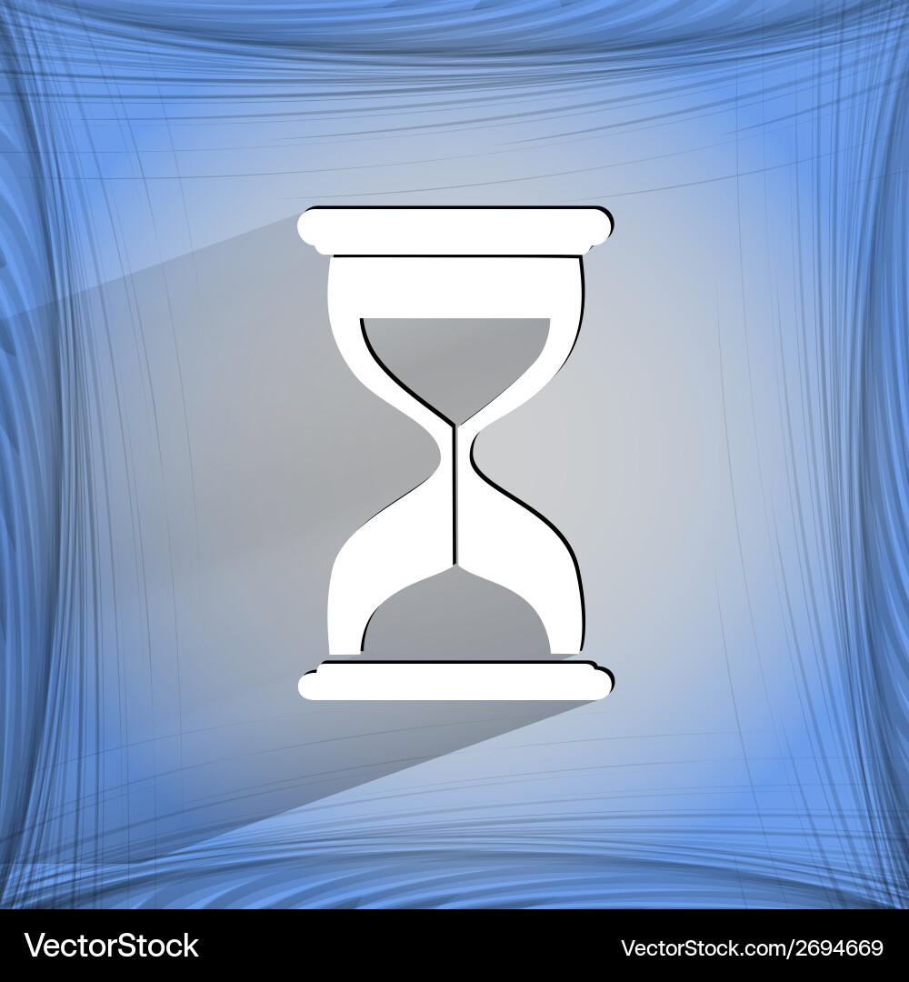 Sand clock glass timer flat modern web button vector image