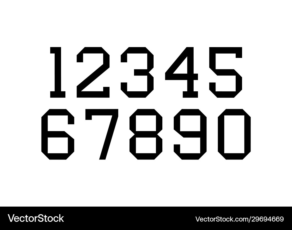 Set numbers with black typography design Vector Image