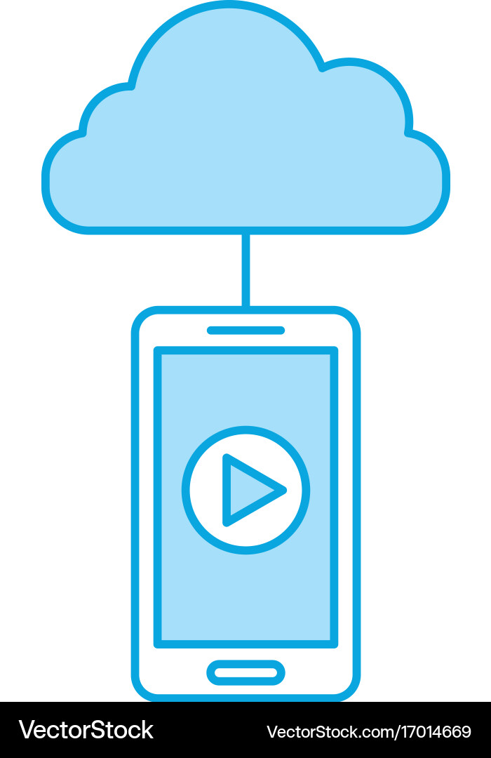 Smartphone and cloud computing with media player vector image