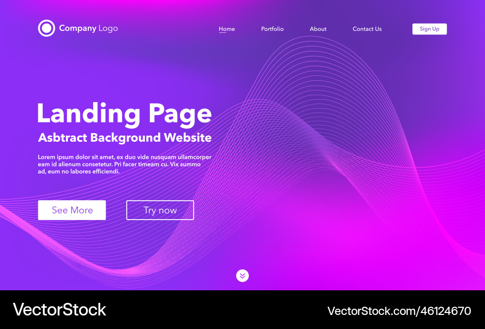 Abstract Wave Background - Website Template vector image