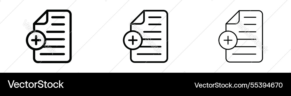 Add document icons in three different stroke lines Add document icons in three different stroke lines vector image