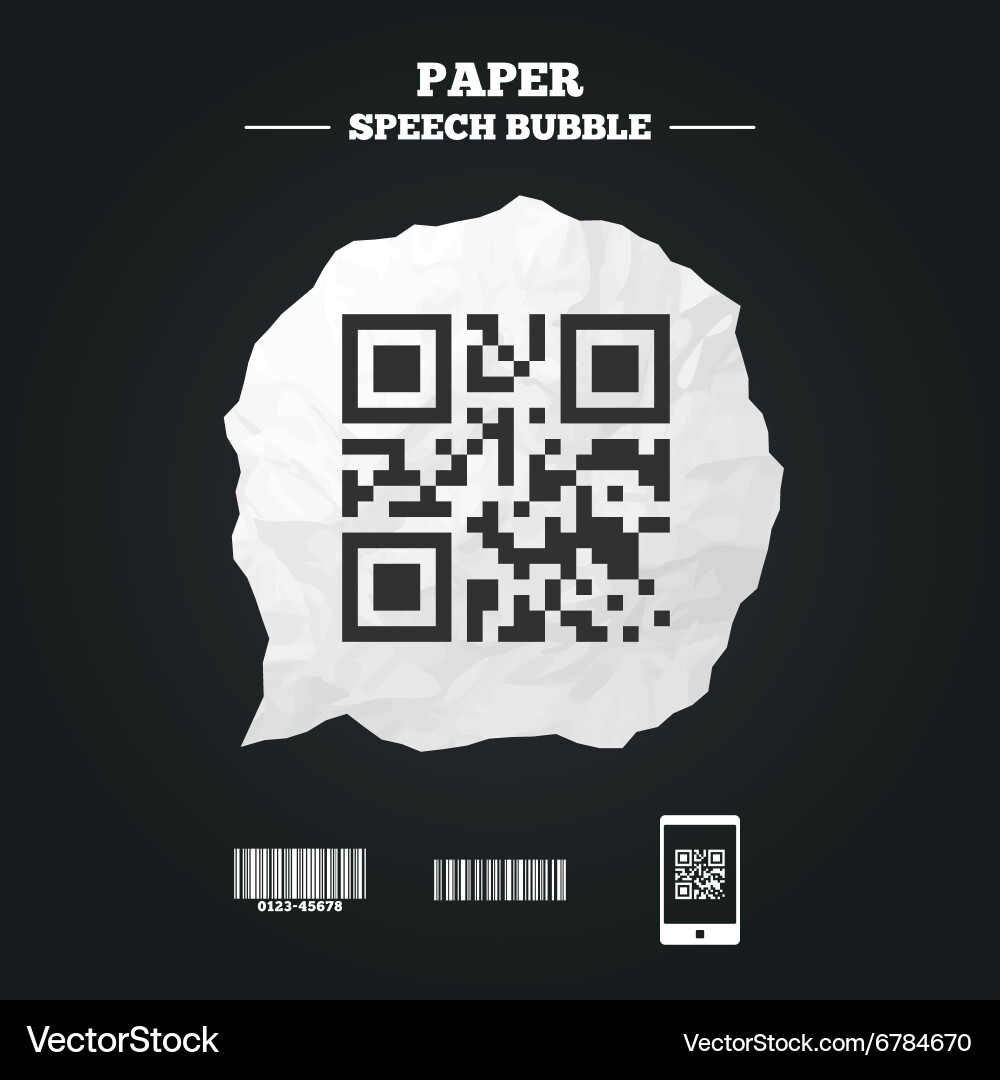 Bar and qr code icons scan barcode symbol vector image