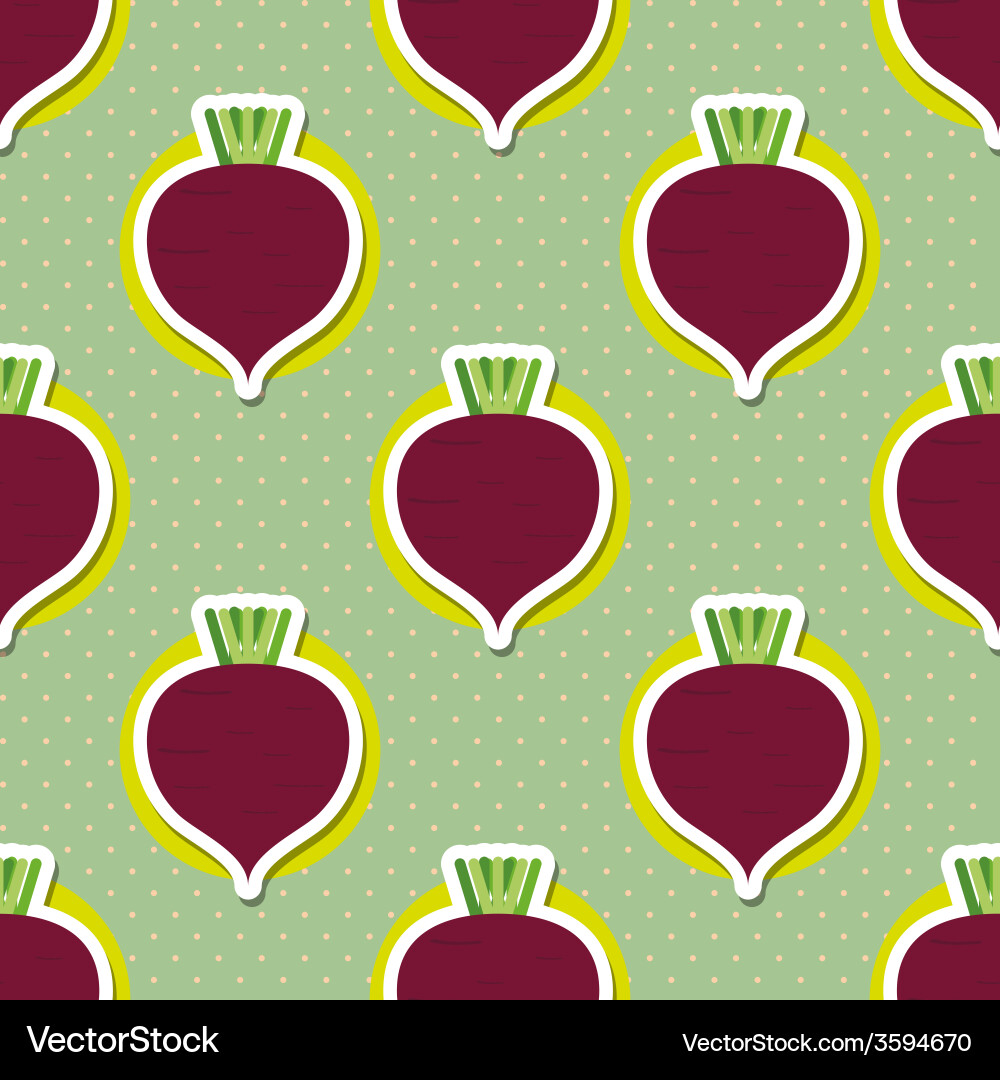 Beet pattern seamless texture with beetroot vector image