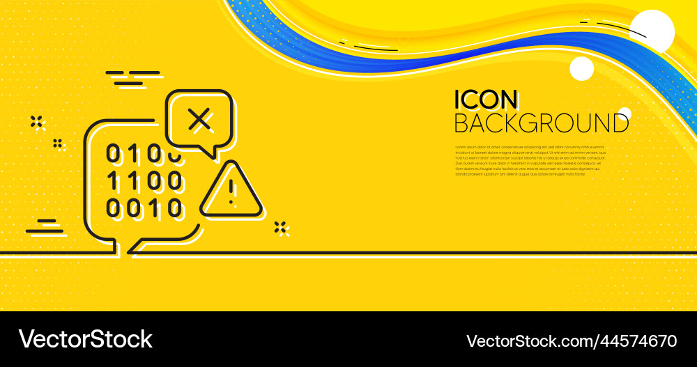 Binary code line icon ransomware threat sign Binary code line icon ransomware threat sign vector image