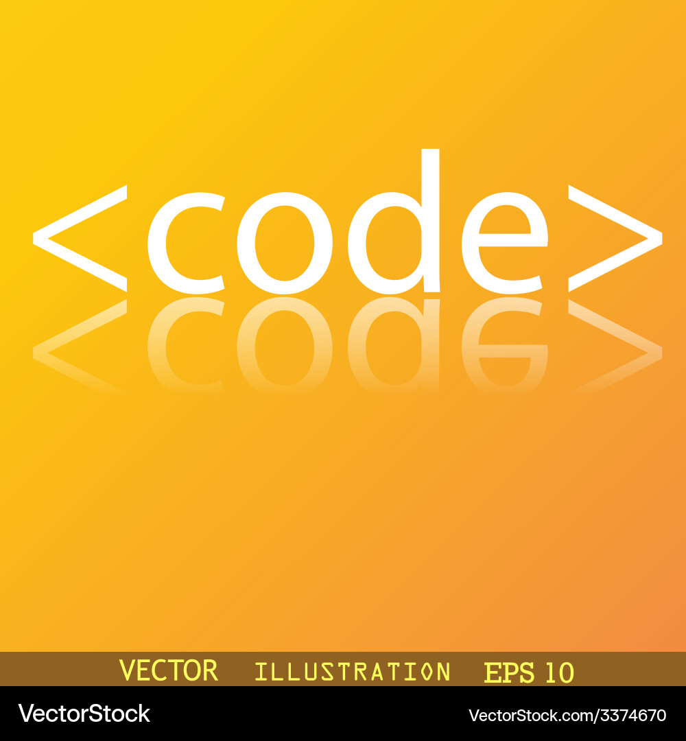 Code icon symbol flat modern web design vector image