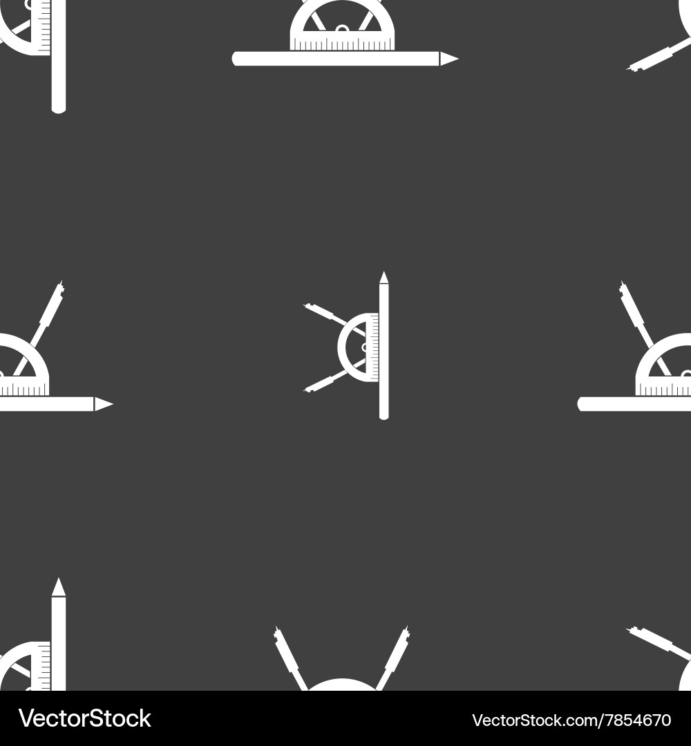 Compass and protractor characters geometry Vector Image