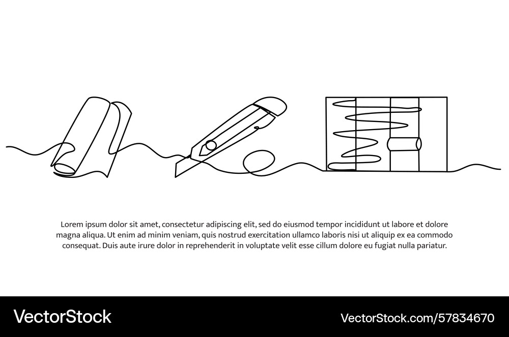 Continuous line design of building ruler single Vector Image