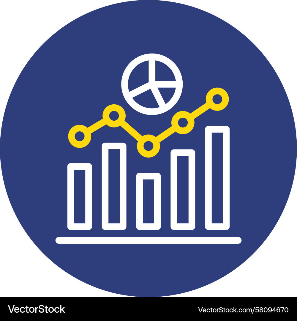 Data Analysis Dual Line Chart Icon Vector Image