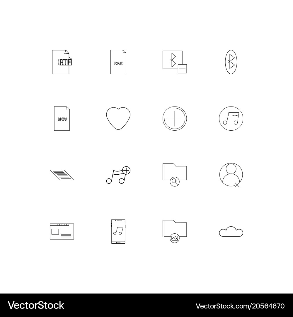 Dateien und Ordner unterschreiben einfache lineare Symbole Set vektorbild
