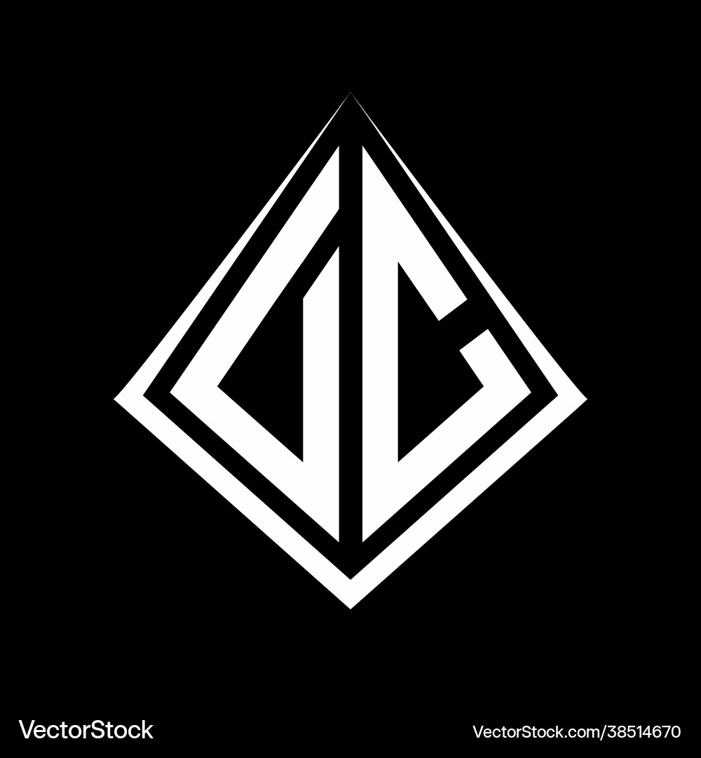 Dc logo letters monogram with prisma shape design Dc logo letters monogram with prisma shape design vector image