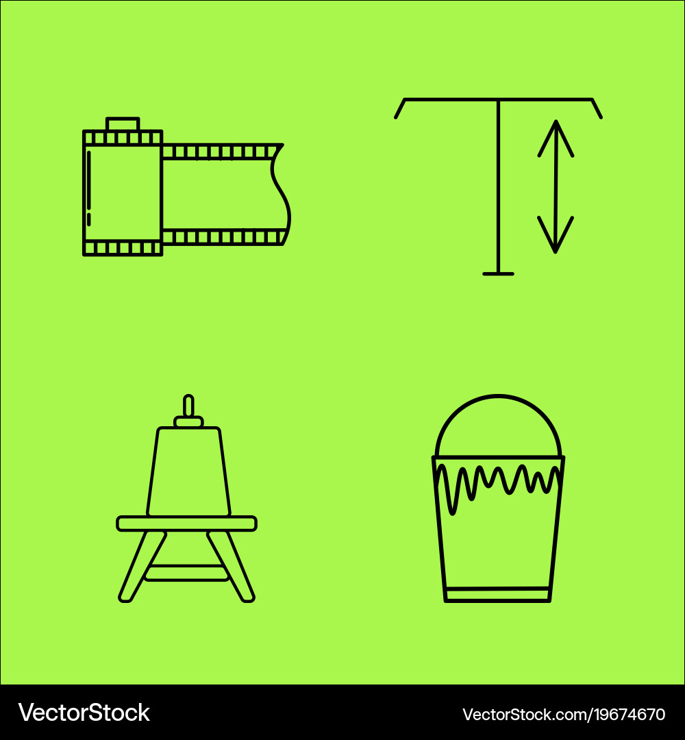 Design elements simple linear outline icon set Vector Image